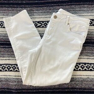 Chicos Sz 0.5 Platinum Jegging White Skinny Jeans Stretch Cropped 33x24 Crop